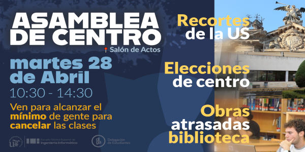 Convocatoria Asamblea de Estudiantes - martes 28 abril a las 10:30